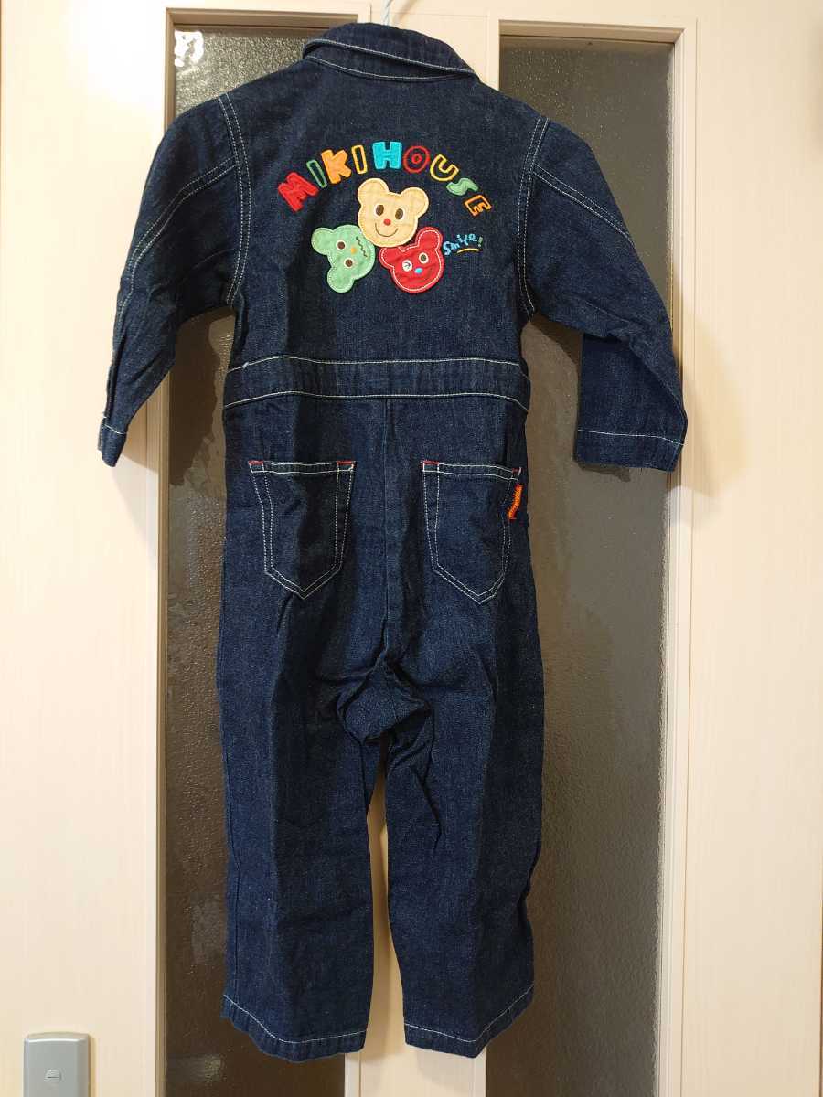 美品☆MIKIHOUSE☆ミキハウス☆つなぎ☆カバーオール☆90cm☆デニム