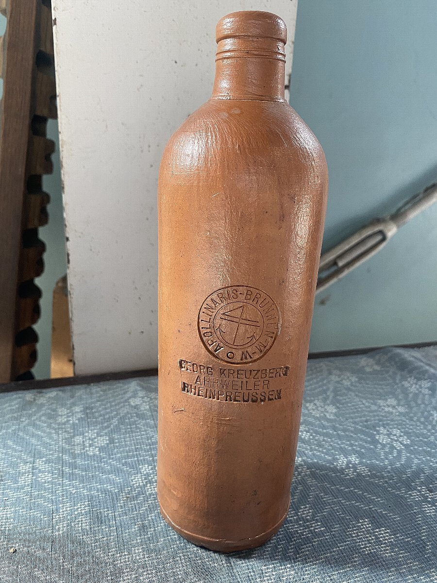 アンティークボトル 1800年代　ゲオルク・クロイツベルク　ドイツ製▼ストーンウェアボトル フラワーベース一輪挿し_画像4