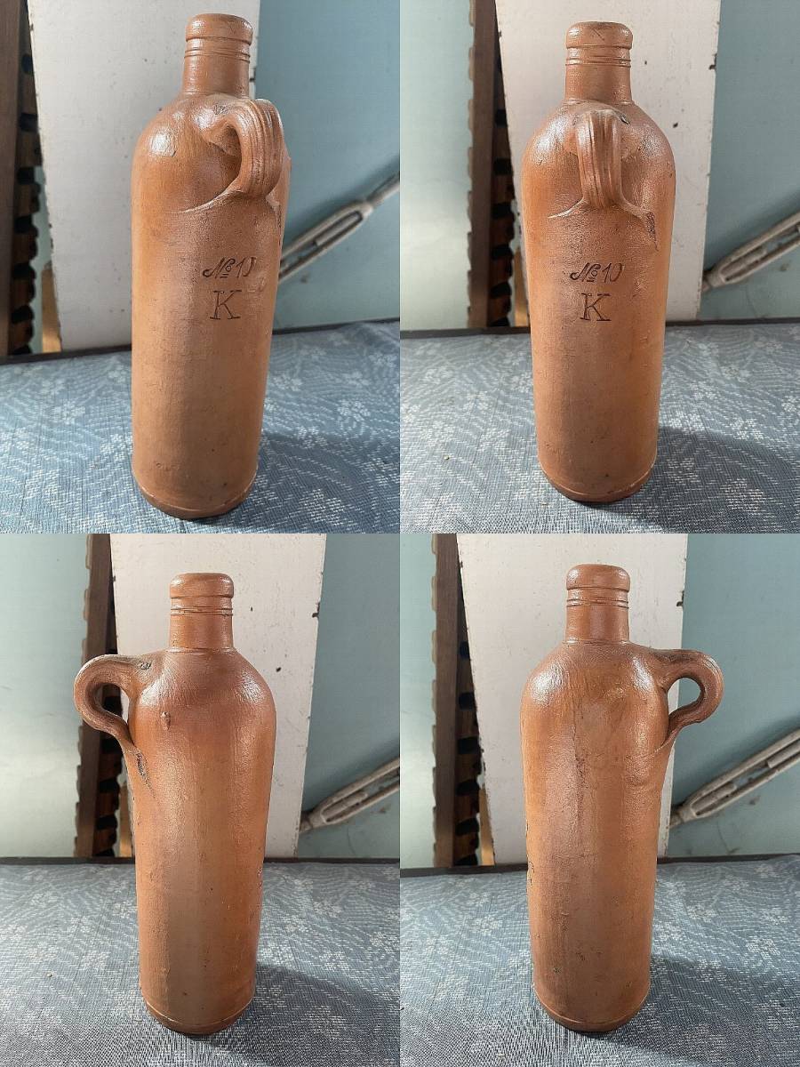 アンティークボトル 1800年代　ゲオルク・クロイツベルク　ドイツ製▼ストーンウェアボトル フラワーベース一輪挿し_画像10