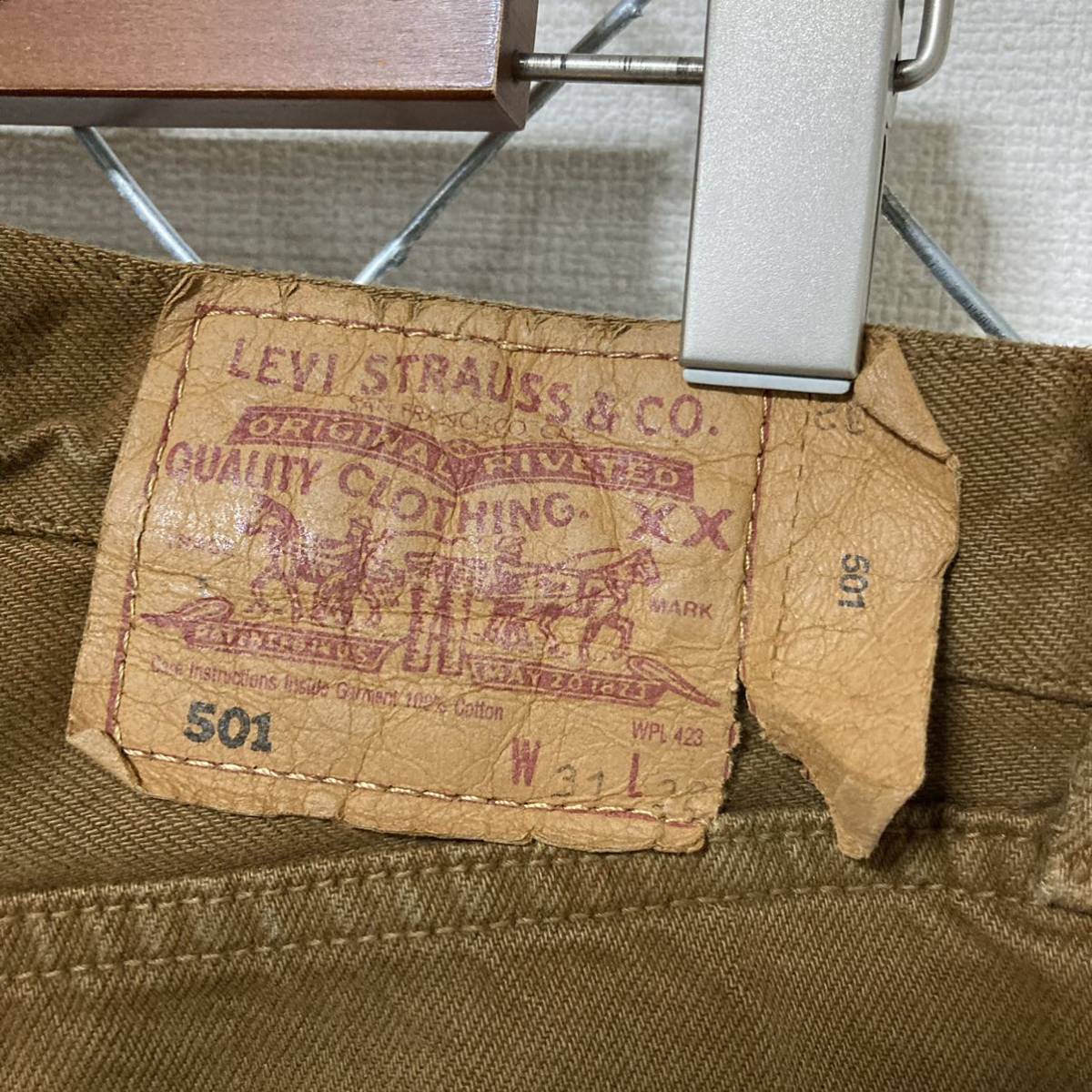 Levi's 501 リーバイス ブラウン カラーデニムパンツ ジーンズ 31×32_画像6