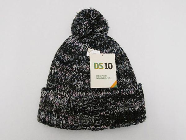 DECADE STANDARD DS10マーブルニットキャップ 緑グリーン×桃ピンク×紺ネイビー / KNITCAP帽子ワッチ_画像1