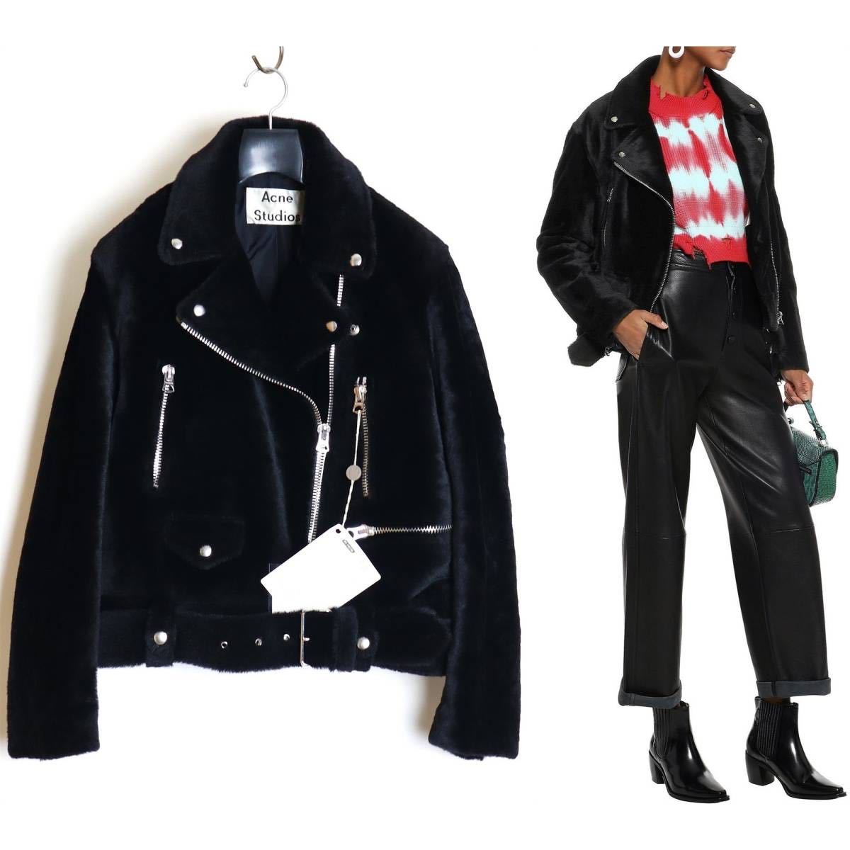 Acne Studios 17AW merlyn shearling biker jacket 34 ラムシアリング