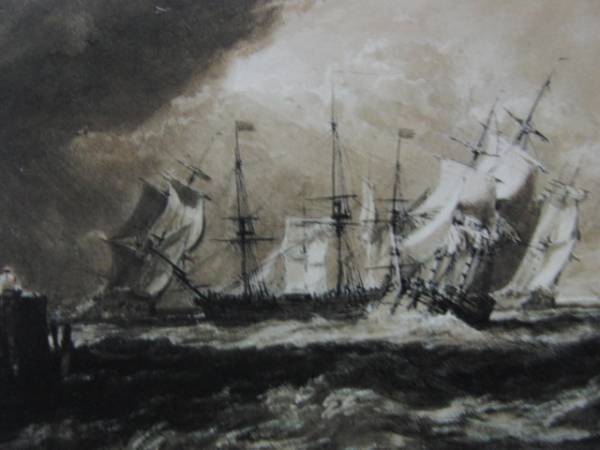 J.M.W.ターナー、風をうける船、希少画集画、 新品額装付 送料無料、ami5_画像1