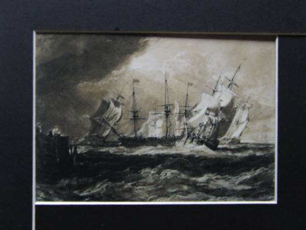J.M.W.ターナー、風をうける船、希少画集画、 新品額装付 送料無料、ami5_画像3