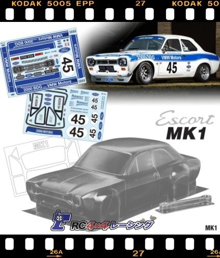 大人気新作 旧車 Motorsデカールセット クリアボディ Vmw フォード Ford エスコート Rc アメ車 1 10 ボディ Hlt No