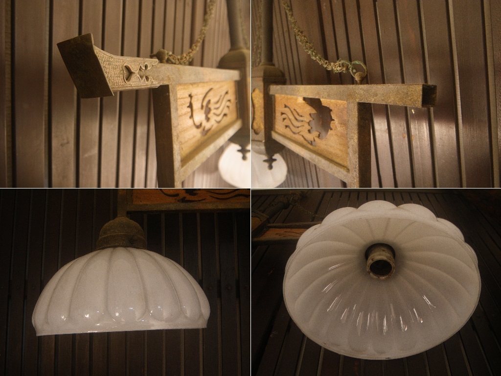  two light lamp peace lighting copper . compilation . hour substitute article Taisho .. Japan retro antique japan retrospective lamp frame