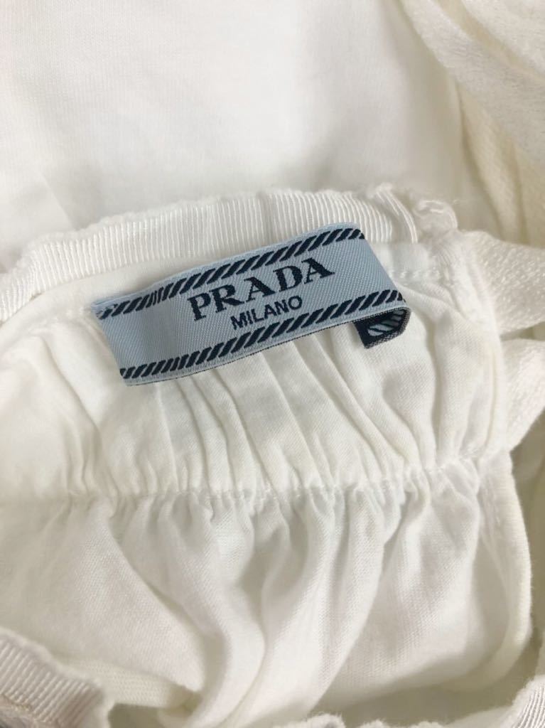 PRADA プラダ レディース ホワイト ビーズ装飾 ノースリーブ