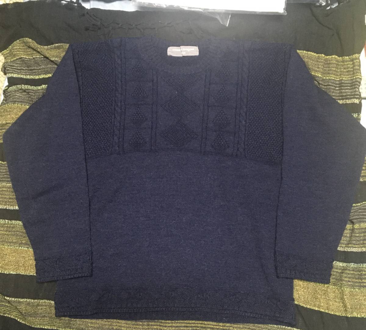 希少 ギャルソン オム 柄 模様 ニット 平面 ビンテージ アーカイブ comme des garcons homme ethnic pattern knit vintage archive_画像1