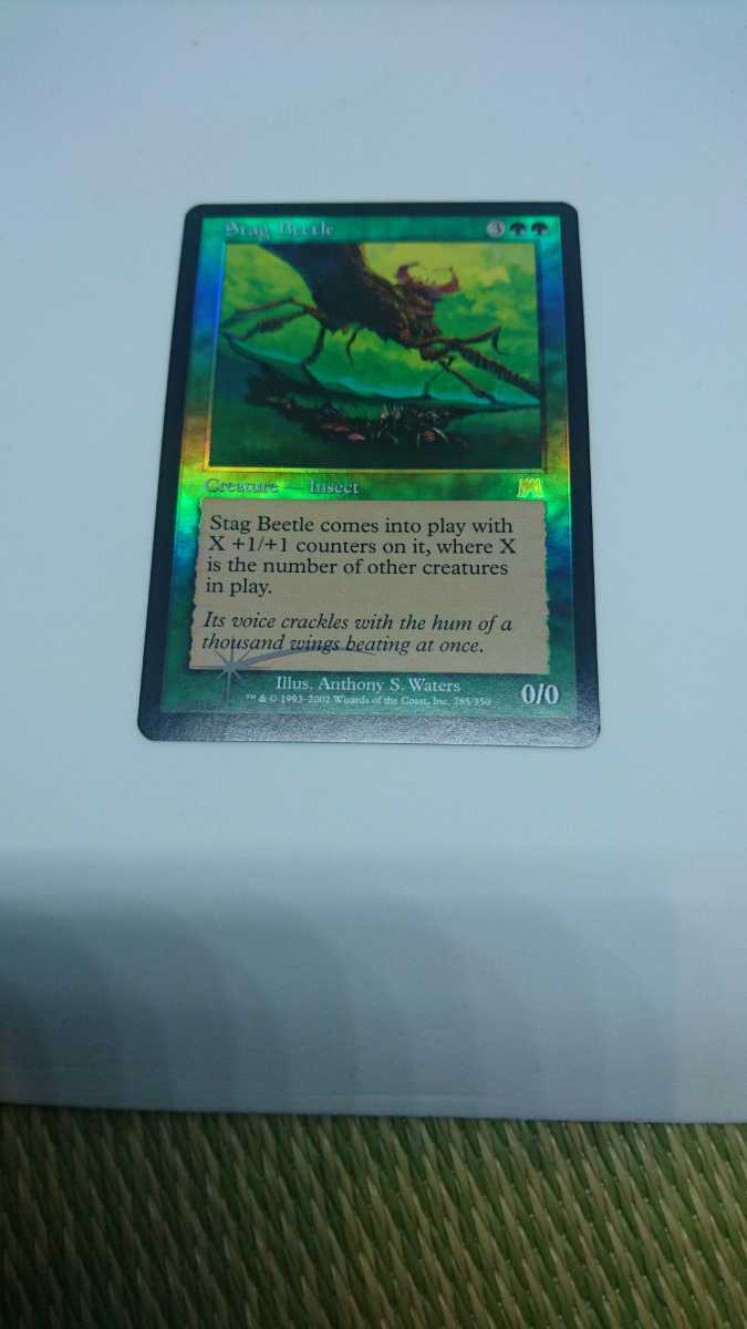 MTG 【EN】【Foil】《雄鹿クワガタ/Stag Beetle》[ONS] 緑R 英語１枚_画像1