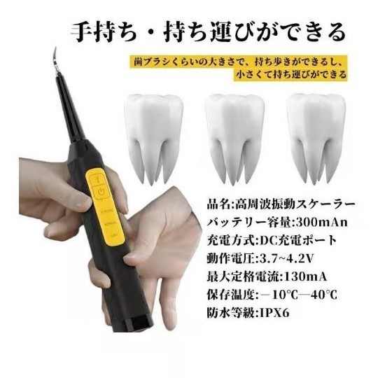 口腔洗浄器　 電動歯ブラシ　USB充電式　IPX6防水