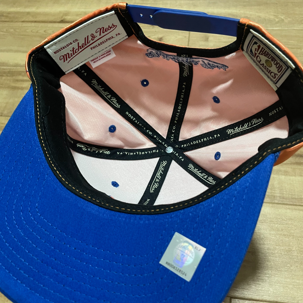 USA正規品 Mitchell&Ness ミッチェルアンドネス NBA ニューヨーク ニックス NY Knicks スナップバックキャップ オレンジ 青 バスケット(3)_画像5