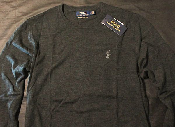 セール30 Off 本物正規 ポロラルフローレン ウール セーター Merino Wool M 薄黒 新品 0029 005 メリノウール 洗濯可 羊毛 送料無料 Zx Ge