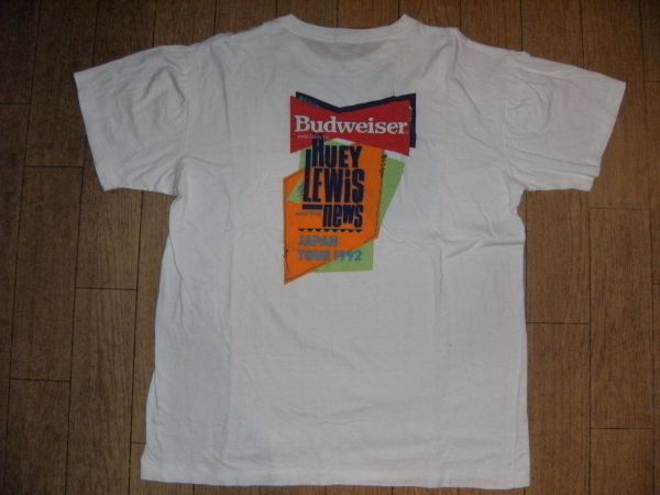 日本製★バドワイザー HUEY LEWIS NEWS Tシャツ JAPAN TOUR 1990_画像1