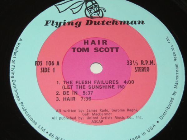 US盤★Hair To Jazz / トム・スコット（Tom Scott Quartet）★LP★FDS 106_画像4