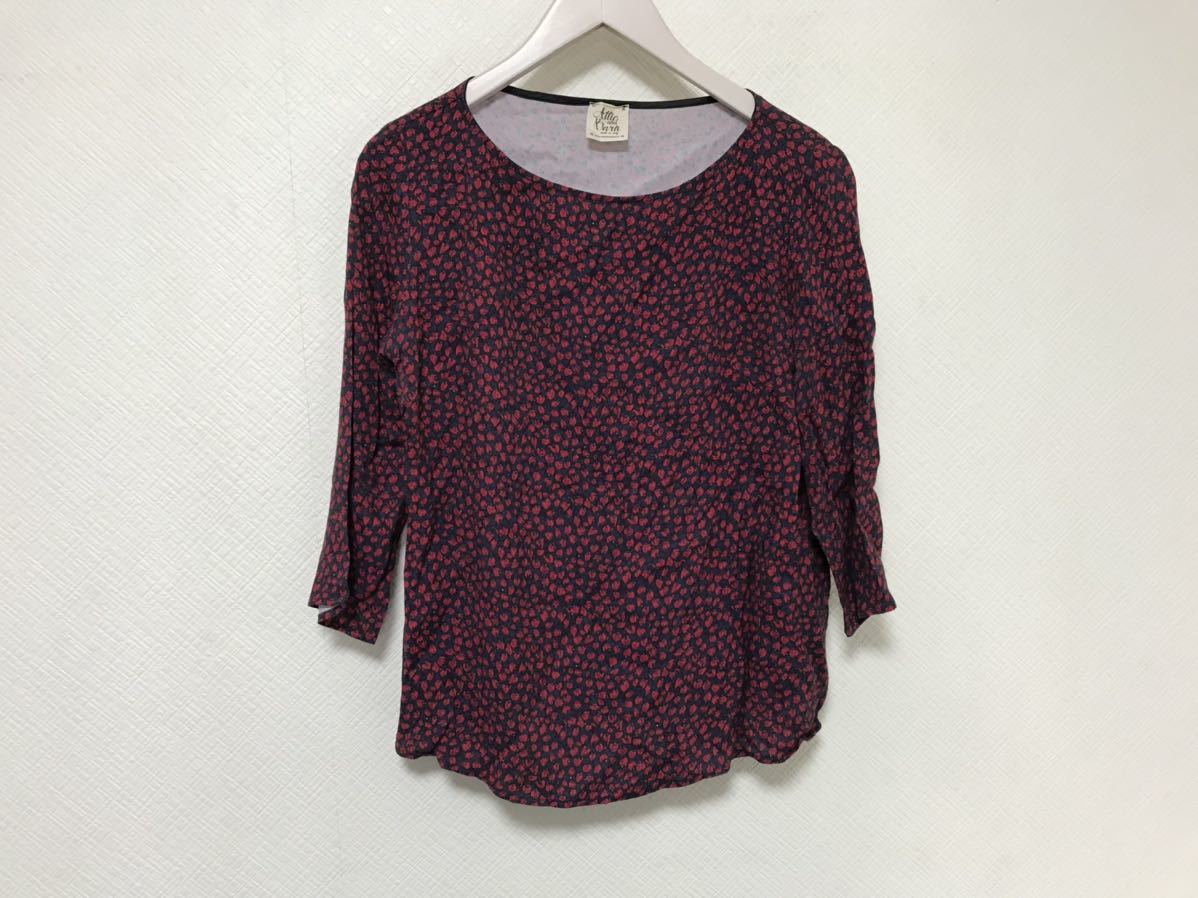  beautiful goods genuine article atik and bar natticandbarn Beams rayon long sleeve blouse long T-shirt lady's travel travel M red pattern Italy made 