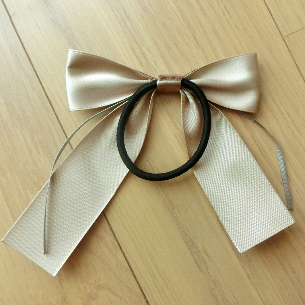[ free shipping *]mayla classic my la Classic ribbon hair objet d'art hair elastic beige group new goods unused goods 