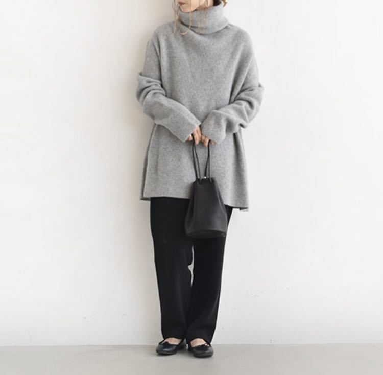 バトナー BATONER インナー カシミヤ グレー セーター タートルネック ...