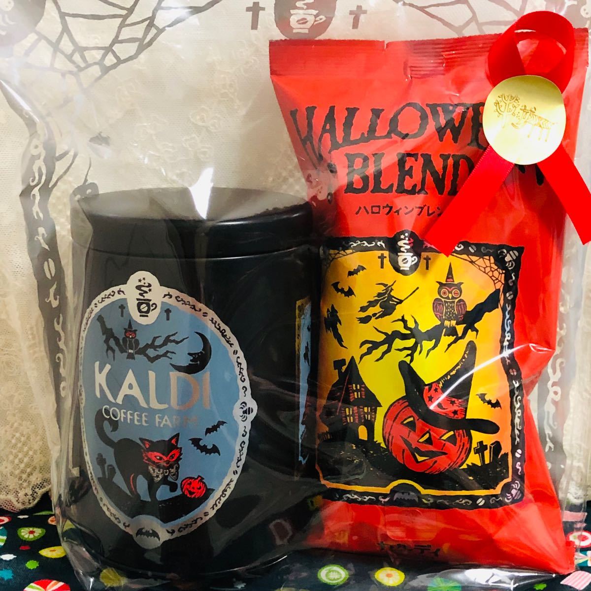 早い者勝ち！　KALDI カルディ　ハロウィンブレンド（粉）＆キャニスター缶セット　★数量限定★匿名配送★コーヒー