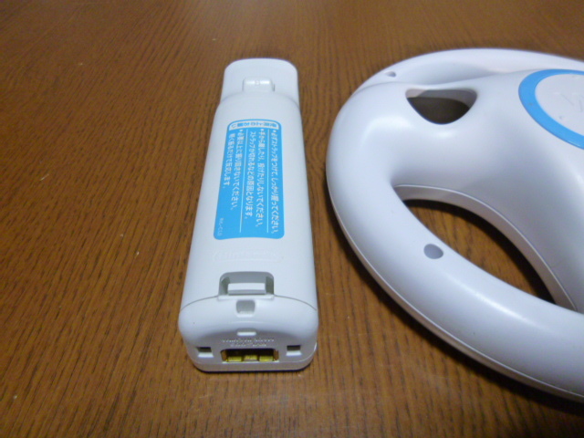 HR088【送料無料】Wii マリオカート　ハンドル　リモコン　セット　ホワイト　（動作良好 クリーニング済）白 任天堂 純正 