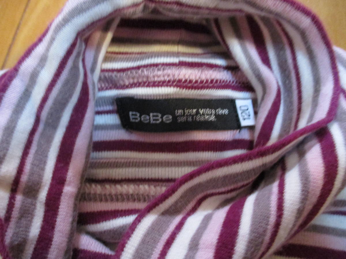 美品☆ BeBe ベベ タートルネック 長袖カットソー 120 110_画像3