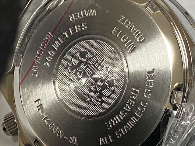 ELGIN Elgin chronograph wristwatch exhibition unused goods box less 