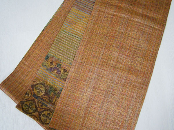 袋帯 モール織 抽象的な幾何学汕頭風織 正絹 7016_画像5