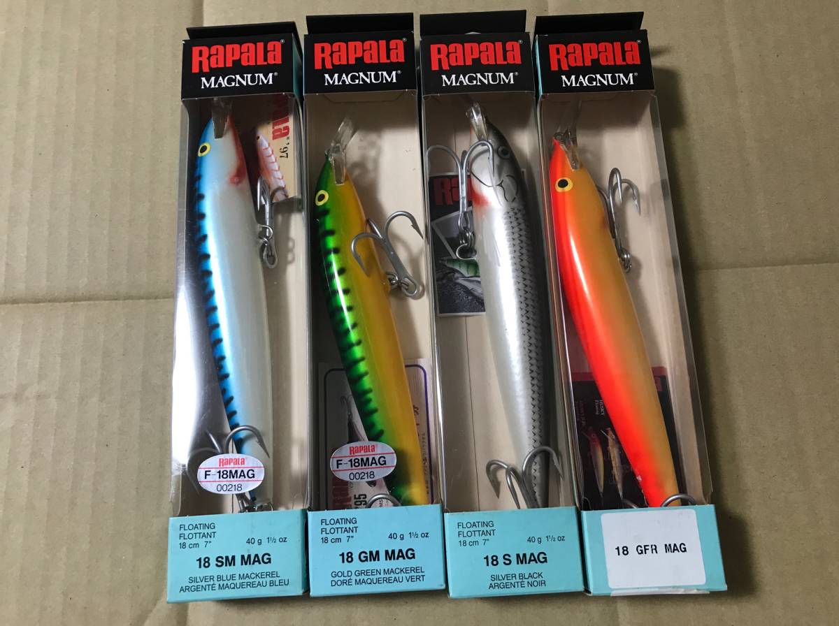 送料無料　未使用　ラパラ　RAPALA F-18MAG フローティングマグナム　18cm 40g 4個セット　オフショア　怪魚　_画像1