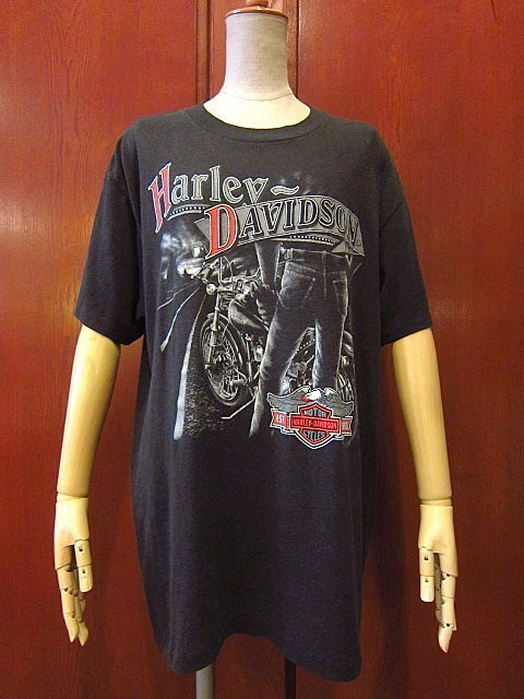 【新発売】 ビンテージ80's★HARLEY DAVIDSON 3DエンブレムTシャツ黒sizeL★70's90's古着メンズ半袖シャツHARLEY-DAVIDSONハーレーダビッドソンUSA その他