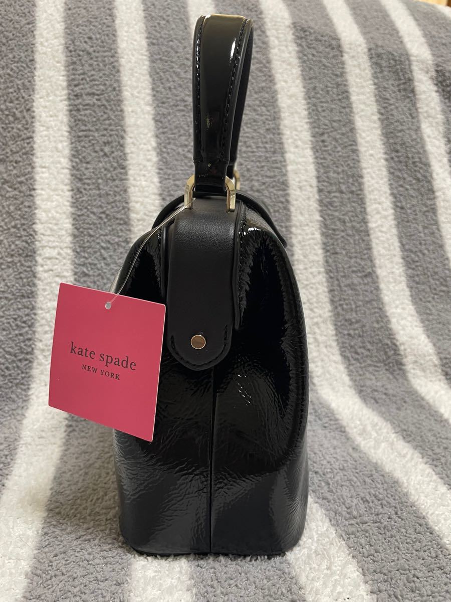 ケイトスペード Katespade バッグ トート ショルダー レメディ パテント スモール トップ ハンドル 黒 ブラック