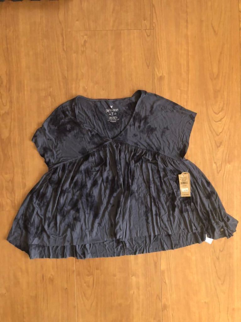 American eagle オフショルダー Tシャツ 未使用 グレー size:xs トップス カットソー レディース アメリカンイーグル