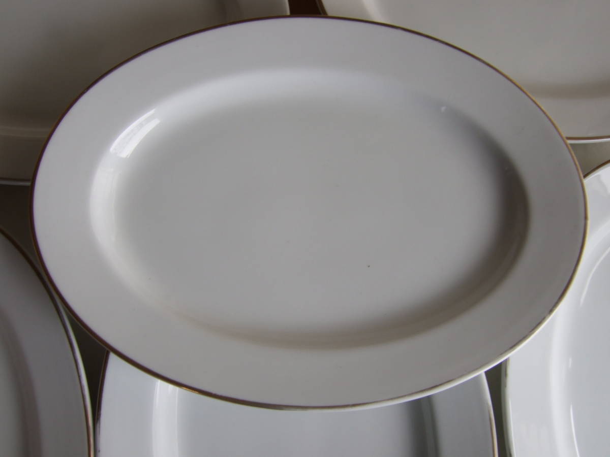  large plate . round shape 6 sheets YAMAICHI : size :35.8.×25.7.×3.2.