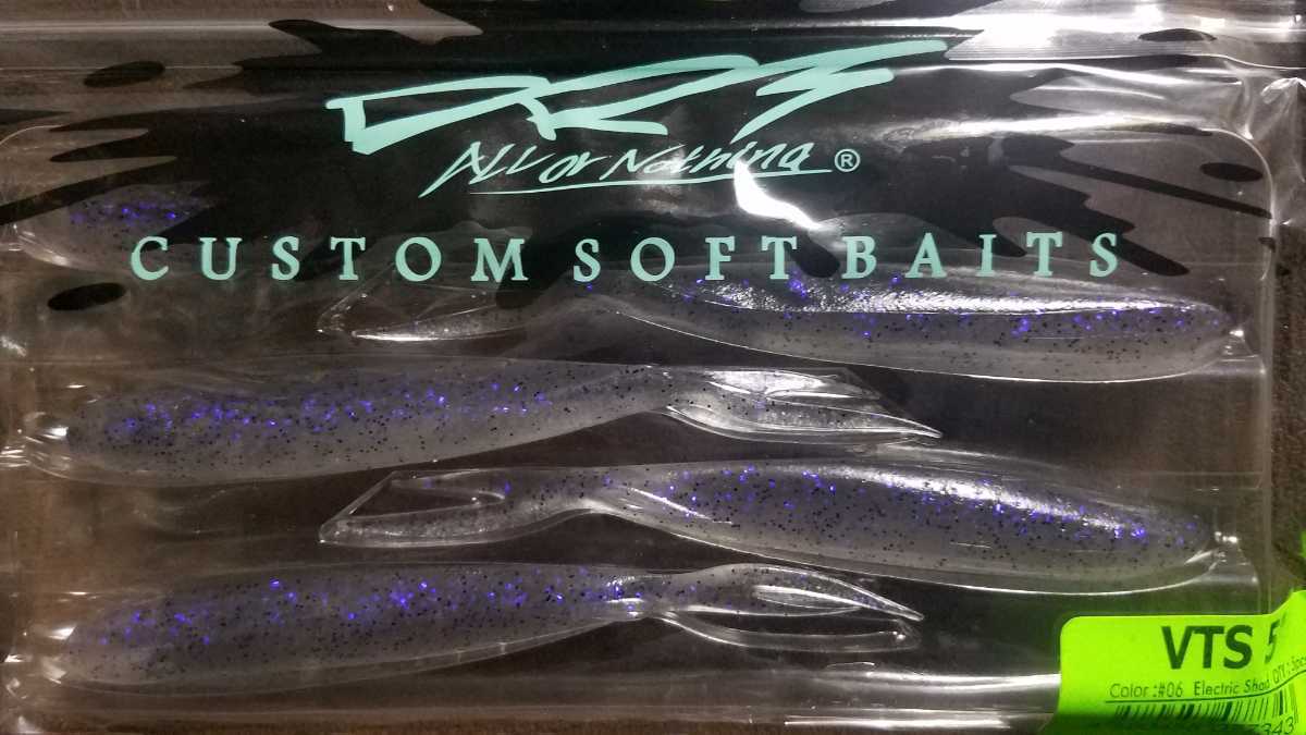 ★DRT★CUSTOM SOFT BAITS VTS 5” division rebel tackles カスタムソフトベイト Color #06 Electric Shad 新品未開封品 琵琶湖の画像3