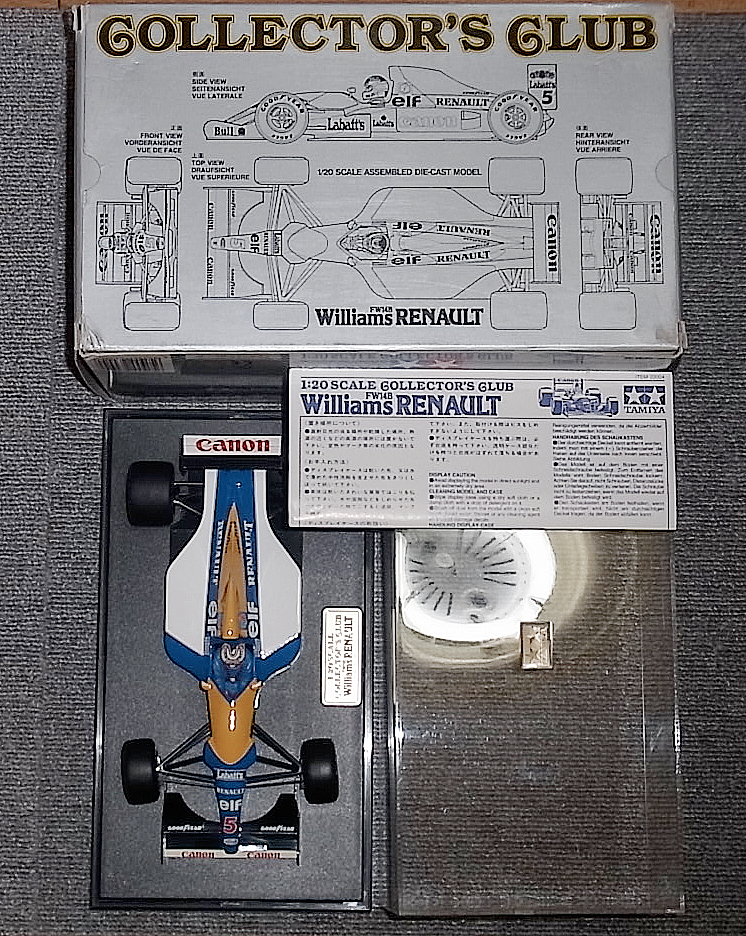  including carriage Tamiya 1/20ui rear mz Renault FW14B Mansell 1992 Tamiya collectors Club WILLIAMS RENAULT box have 