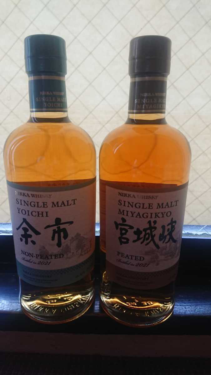 ニッカウヰスキー 余市ノンピーテッド700ml &宮城峡ピーテッド700ml 2