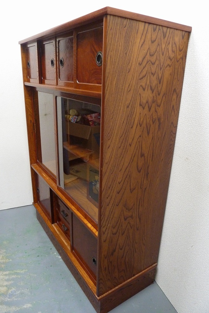 昭和レトロ アンティーク水屋 キャビネット時代箪笥 和家具 茶箪笥 直営特価の通販サイト 昭和レトロ アンティーク水屋 茶箪笥 食器棚 飾り棚 キャビネット 洋服タンス/押入れ収納