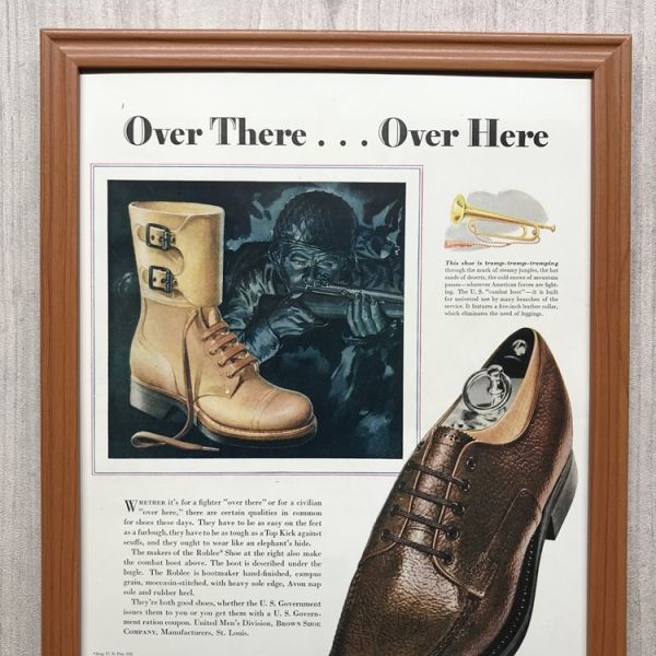 ◆即決◆1943年(昭和18年) Roblee Shoes ロブリーシューズ ブーツ【B4-5209】アメリカ ビンテージ雑誌広告【B4額装品】当時物広告★同梱可_画像4