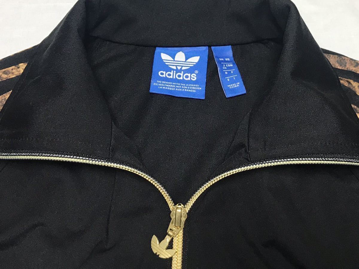 美品 adidas STY ANIMAL TT 黒×レオパード柄×金 トラックトップ 美品 adidas STY ANIMAL TT 黒×レオパード柄×金 トラックトップ
