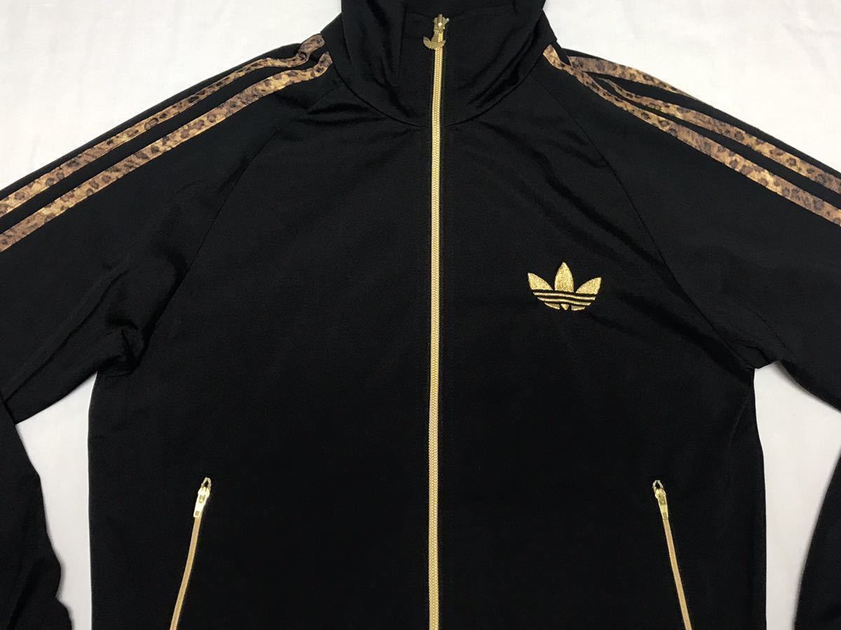 美品 adidas STY ANIMAL TT 黒×レオパード柄×金 トラックトップ 美品 adidas STY ANIMAL TT 黒×レオパード柄×金 トラックトップ