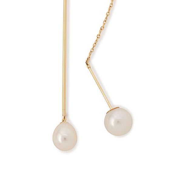 即決あり Enasoluna エナソルーナ two face pearl pierced ピアス 淡水