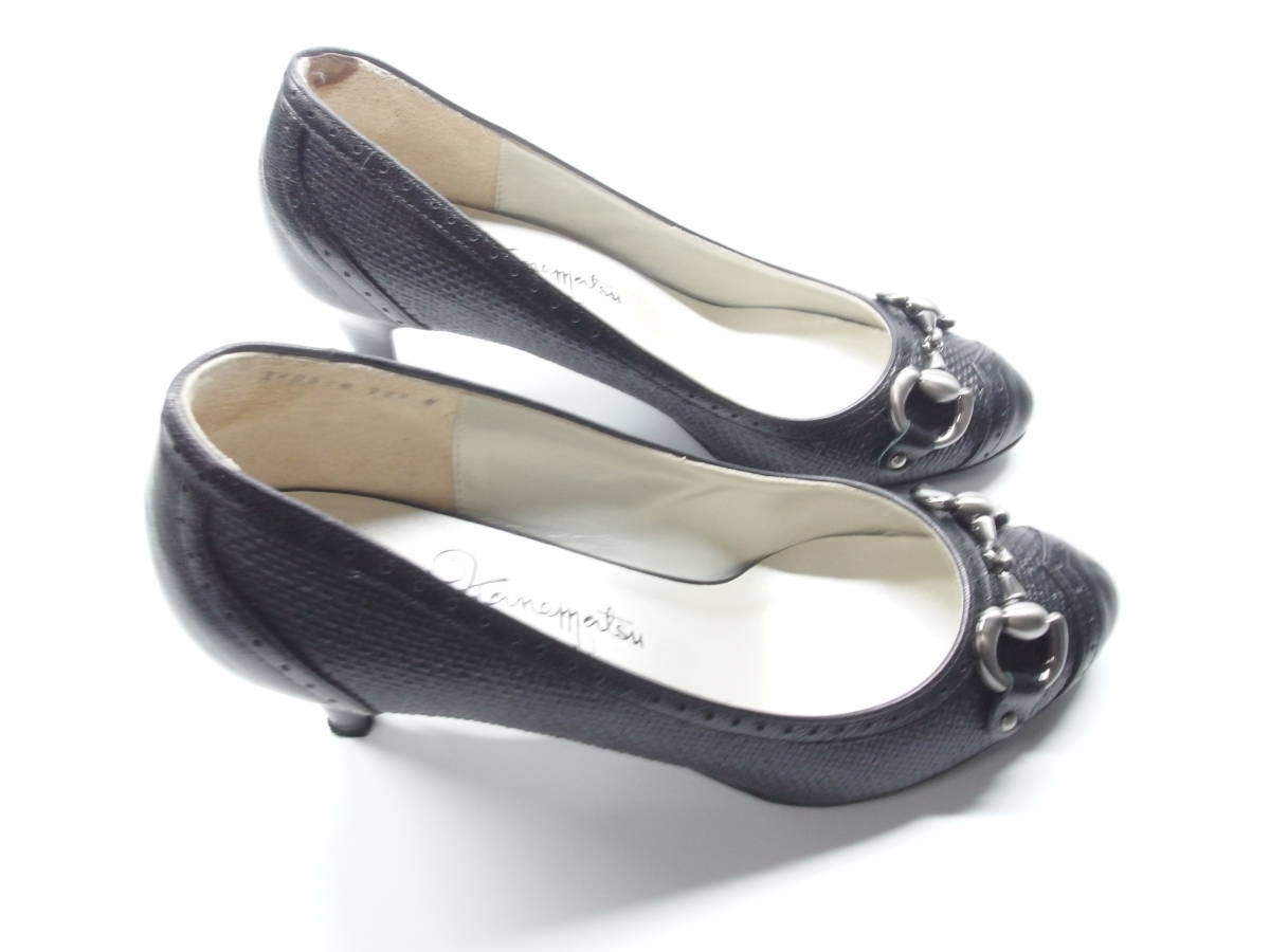 [ unused goods ] made in Japan Ginza Kanematsu 22.5.GINZA Kanematsupito pumps lady's black black ( control number :LS-3)