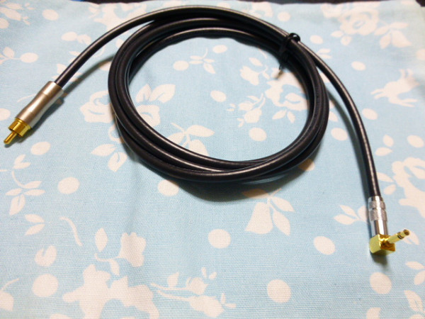 3.5mm モノラル (L字) → RCA (オス) 同軸 デジタル ケーブル BELDEN 1505A 200cm 長め ibasso DX300MAX DX160 Hugo 超高品質 カスタム可_画像1