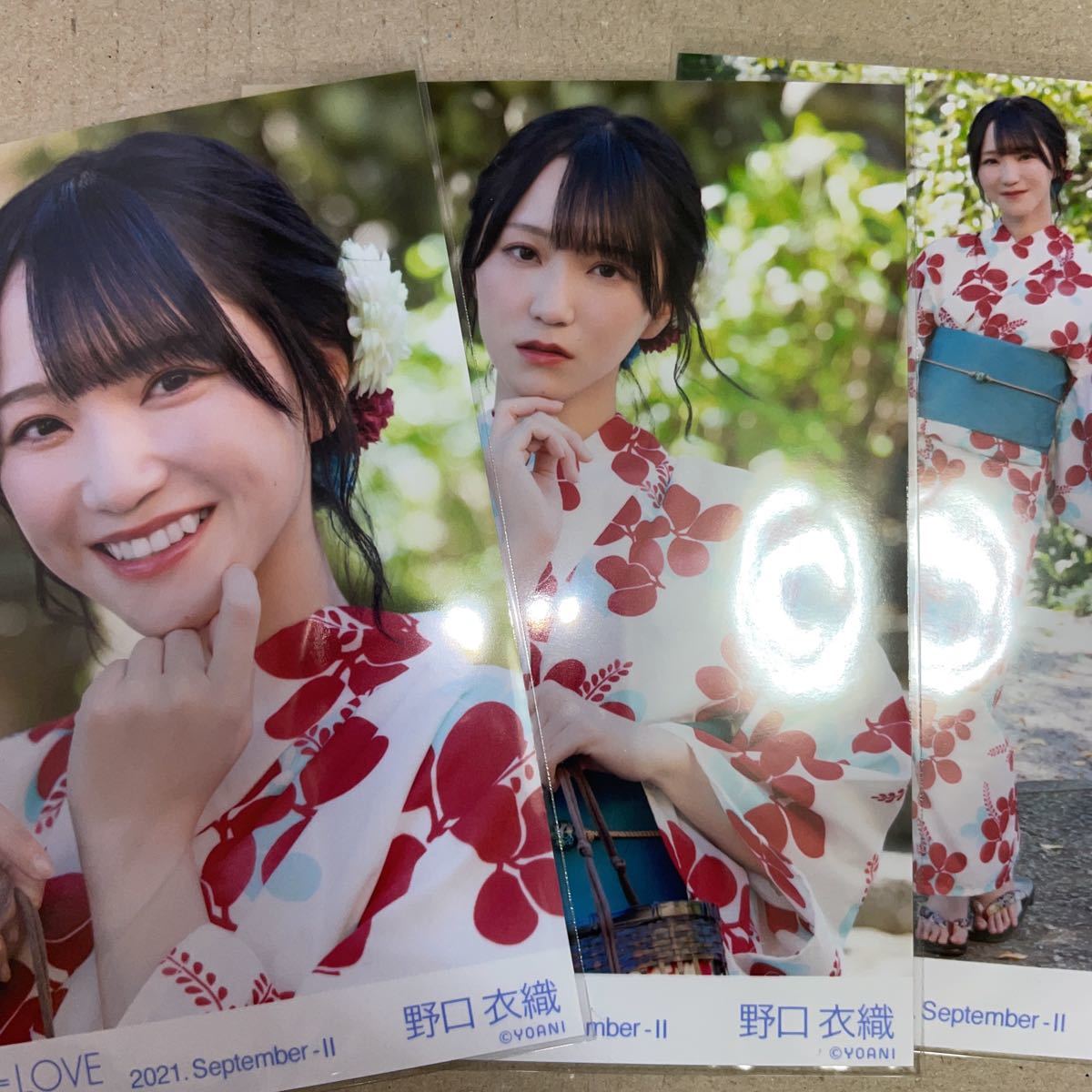 野口衣織 コンプセット ＝LOVE イコラブ 夏祭り恋慕う 生写真 浴衣 2021.September-II イコールラブ グッズ ヨリ チュウ ヒキ_画像1