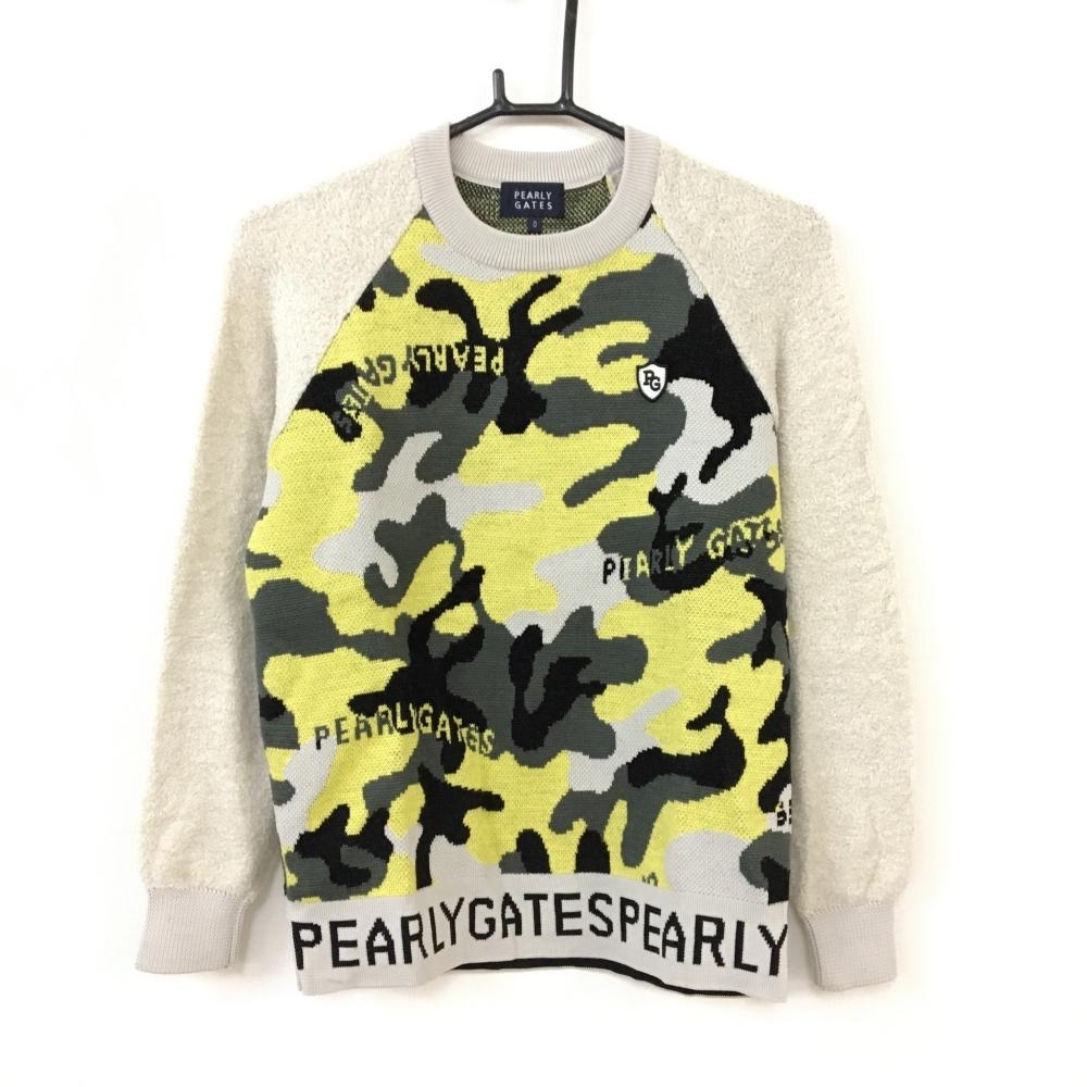 超美品】PEARLY GATES パーリーゲイツ 異素材ニットセーター カーキ