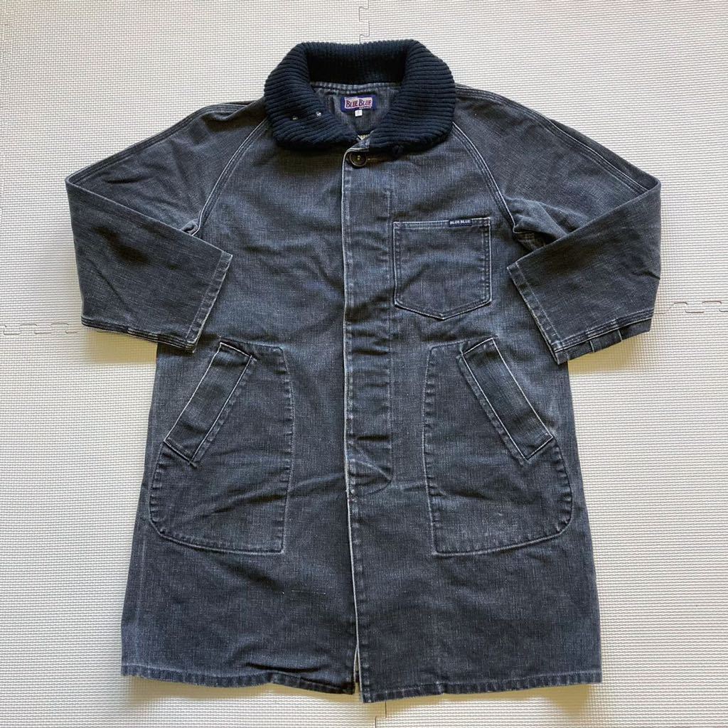 定番の中古商品 NAVY 圧縮ニットPコートジャケット BLUE 2(M)【BLUE