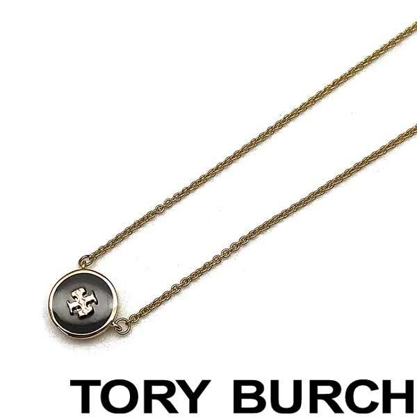 TORY BURCH トリ―バーチ ブランド ネックレス キラ エナメル ペンダント ゴールド×ブラック 64936-720