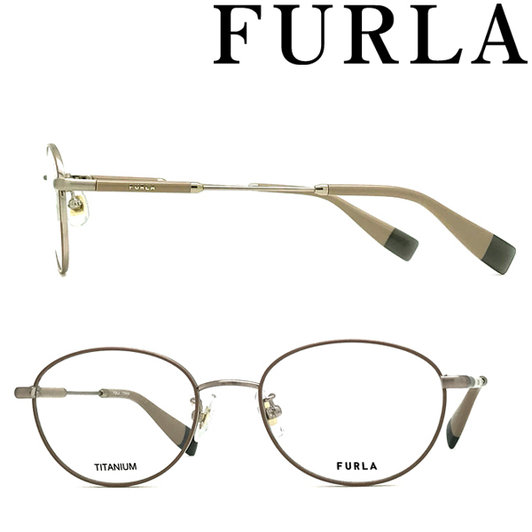 FURLA フルラ メガネフレーム ブランド ベージュ 眼鏡 VFU-525J-0596