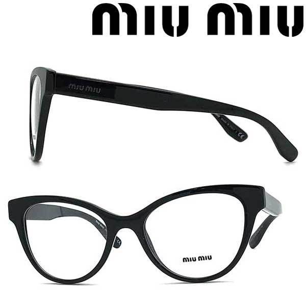 miu miu ミュウミュウ メガネフレーム ブランド ブラック 眼鏡 0MU-01TV-1AB1O1