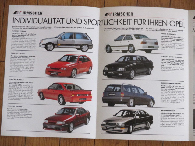  irmscher catalog OPEL unusual goods!