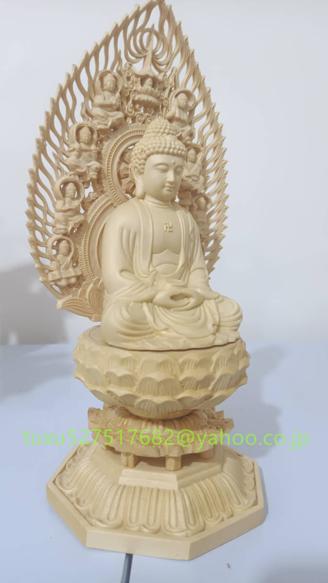 木彫仏像 釈迦如来坐像 釈迦如来 桧木 仏教美術 木造 釈迦如来坐像_画像2