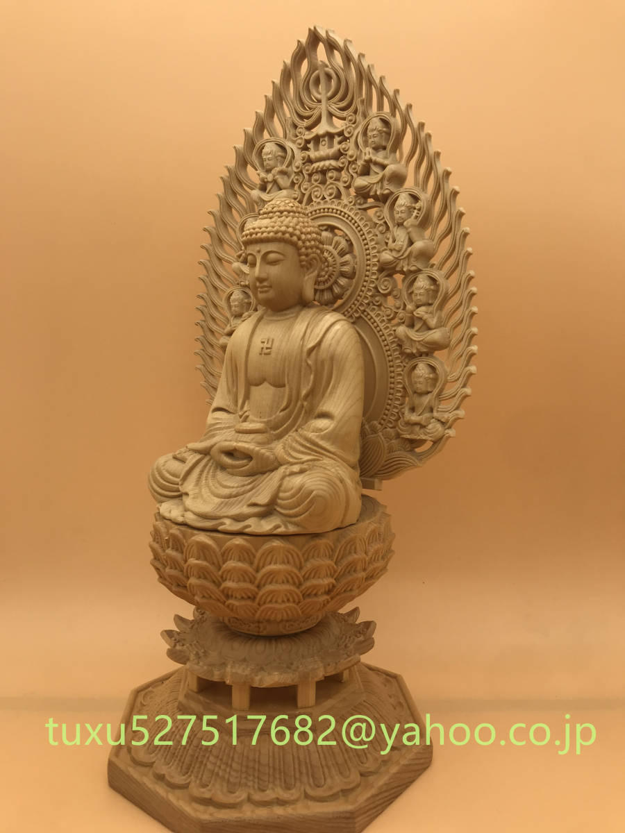 激安大特価！】 極上質 供養品 仏教工芸品 総檜材製 極上彫 木彫仏像 